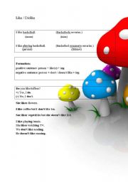 English worksheet: LIKE / DISLIKE