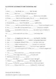 English Worksheet: FIRST CONDITIONAL