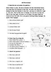 English worksheet: simple present tense worksheet