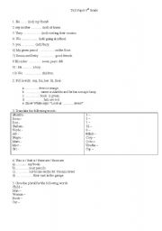 English worksheet: test paper 3rd grade