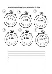 English Worksheet: Telling the time