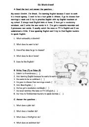 English Worksheet: worksheet -4 pages