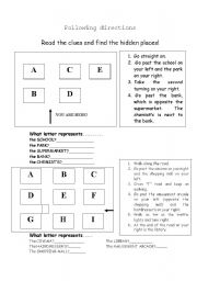 English worksheet: Following Directions