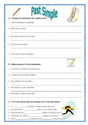 English Worksheet: Past Simple exercises.