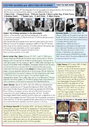 English Worksheet: Top nine people of the 20th century