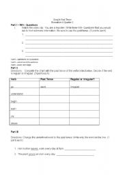 English Worksheet: Past Tense - Listening