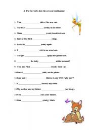 English Worksheet: present continuous