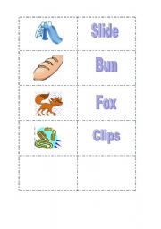 English worksheet: Different words cards 2/2