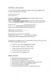 English worksheet: Cant buy me love - Song activity