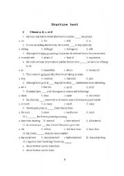 English worksheet:  Practice test 