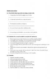 English worksheet: modal verbs revision