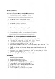 English Worksheet: modal verbs revision
