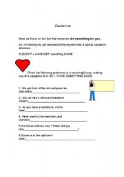 English Worksheet: causative