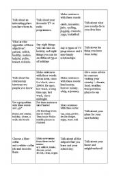 English Worksheet: Talking tasks