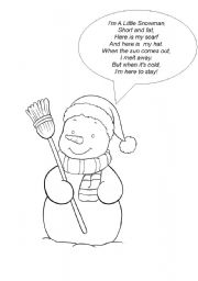 English worksheet: little snowman