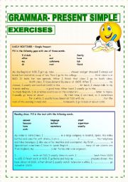 English Worksheet: GRAMMAR: PRESENT SIMPLE 