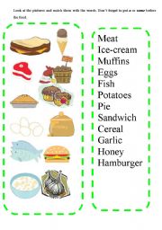 English Worksheet: Food