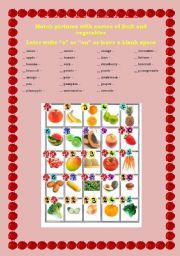 English Worksheet: Fruit and vegetables