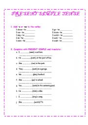 English Worksheet: present simple - easy exercises for BEGINNERS