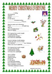 Merry Christmas Everyone Shakin Stevens Esl Worksheet By Teresa Alecrim