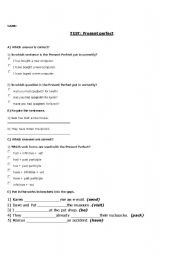 English Worksheet: Present Perfect Test