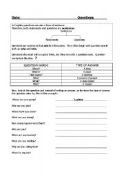 English worksheet: Questions