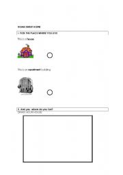 English Worksheet: home sweet home