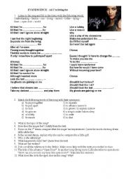 English Worksheet: evanescence 