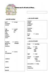 English Worksheet: describing a house - list of useful adjectives