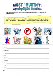 English Worksheet: MUST & MUSTNT