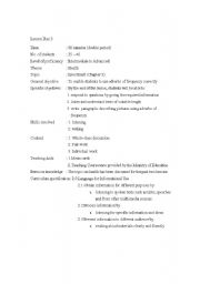 English Worksheet: Lesson Plan 3