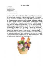 English worksheet: The Magic Basket