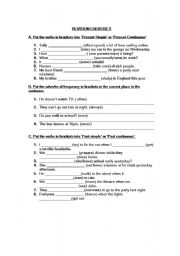 English worksheet: present & past tenses