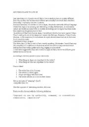 English Worksheet: Another place to live in