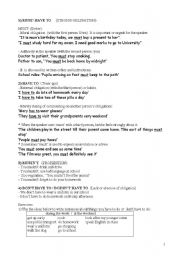 English Worksheet: Modal verbs: obligation/prohibition