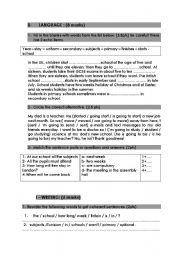 English Worksheet: end of term test n1 (8th form tunisia)