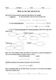 English worksheet: Shelley . a romantic poet