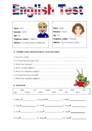 English Worksheet: Presentation Test