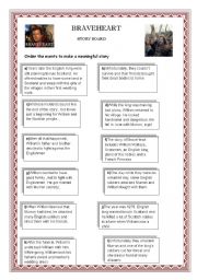English Worksheet: BRAVE HEART STORY BOARD