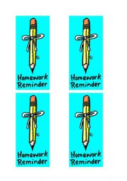 English Worksheet: Homework Reminder