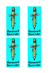 English Worksheet: Homework Reminder