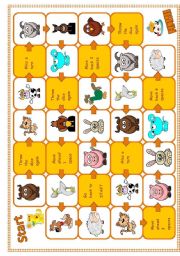 English Worksheet: Farm animals Boardgame