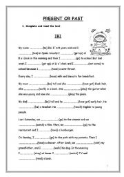 English Worksheet: Present or past