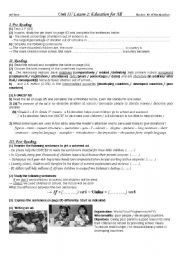 English Worksheet: education for all