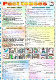 PAST TENSES - GRAMAR AND EXERCISES (B&W VERSION INCLUDED)