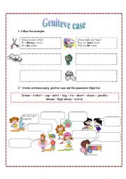 English Worksheet: GENITIVE CASE