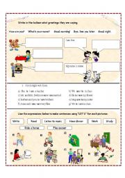 English Worksheet: GREETINGS