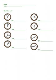 English worksheet: TIME