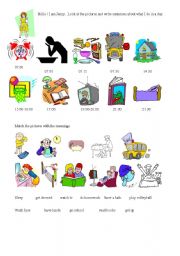 English Worksheet: daily routines