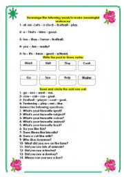 English Worksheet: Read and circle the correct the odd one out: part three (3 - 3)